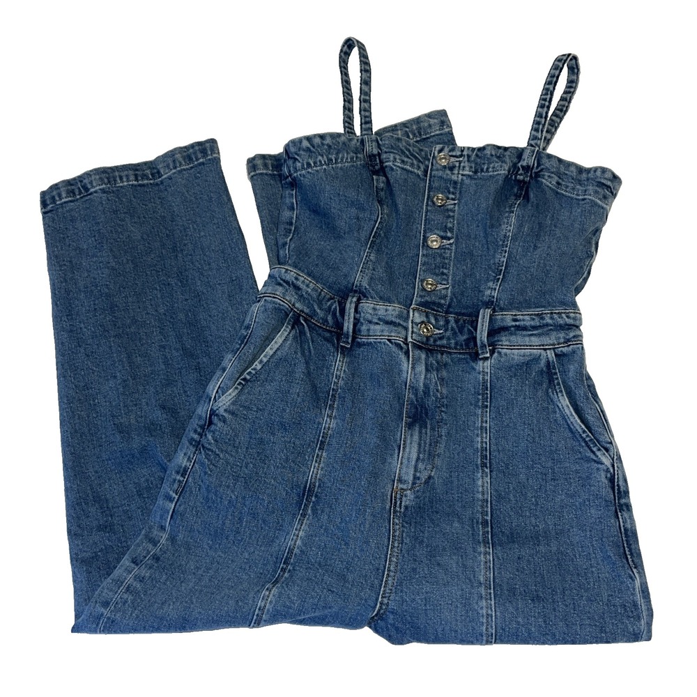 Paige Anessa Jumpsuit Wide Leg Denim One Piece 6